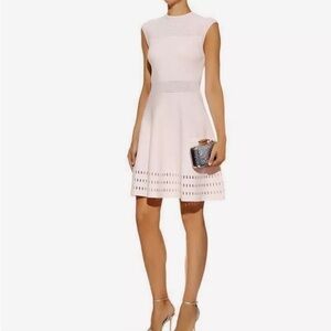 TED BAKER AURBRAY Flippy Knit Skater Sleeveless Dress Pale Pink $259 Ted 2 US 6